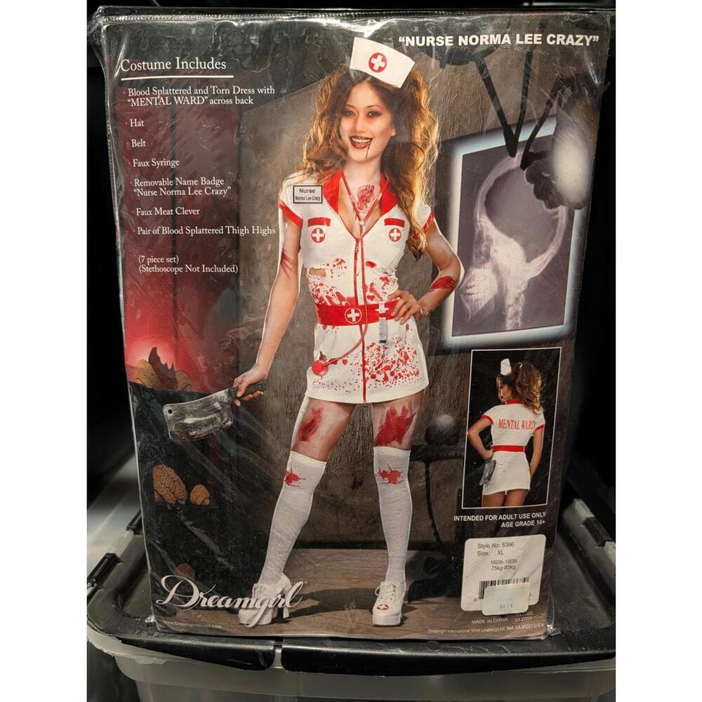 DREAMGIRL RARE Nurse Norma Lee Crazy Blood Splattered Nurse 7 PC Costume Y2K NEW